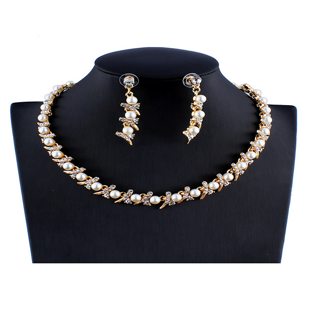 EE/_ EG/_ Women/'s Rhinestone Flower Pendant Necklace Earrings Wedding Jewelry Set
