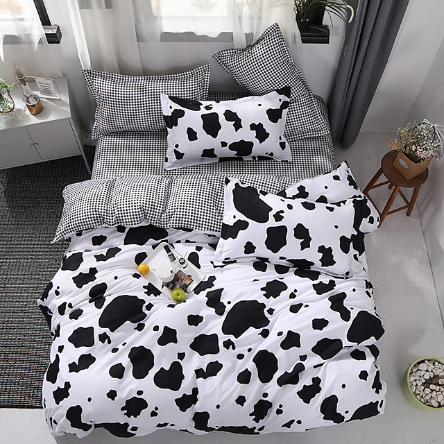 Cow Spot Duvet Cover Sets Cheap Black White Bedding Set With Pillowcase Bed Linen Sheet Single Double Queen King Size Quilt Covers Bedclothes 7372755 2021 34 99