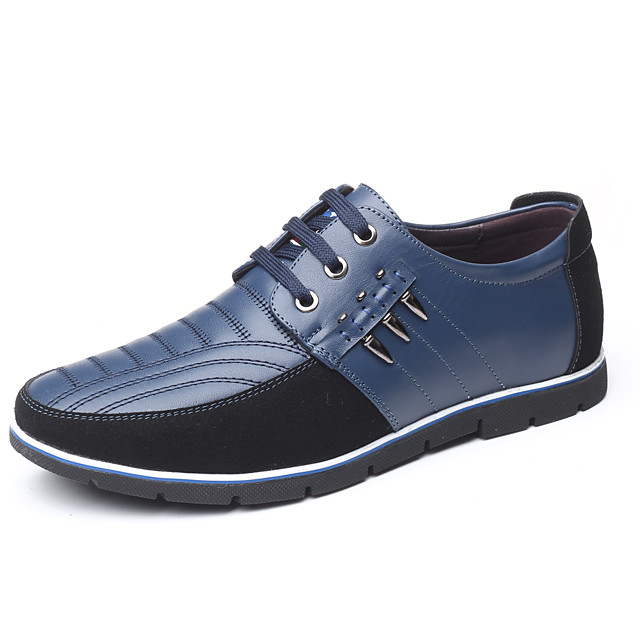 men's blue leather casual shoes
