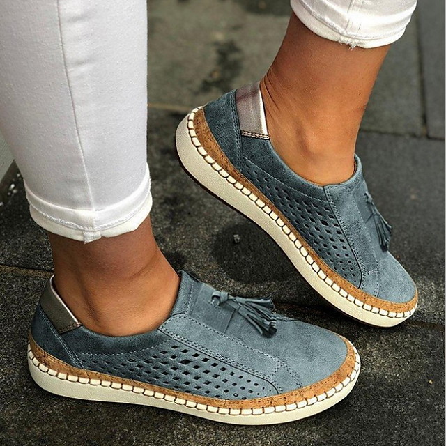 Women's Loafers & Slip-Ons Tassel Shoes Flat Heel Round Toe Casual ...