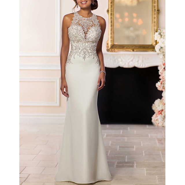 satin halter neck wedding dress