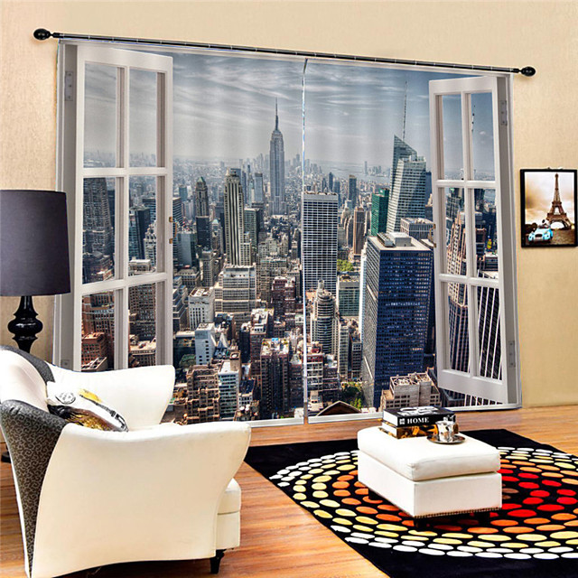 3D Print Privacy Two Panels Curtain Living Room Curtains 7454324 2021 ...