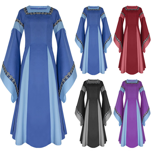 Les Femmes Renaissance Maxi Robe Médiévale Victorien Robe De Bal Halloween Costumes UK