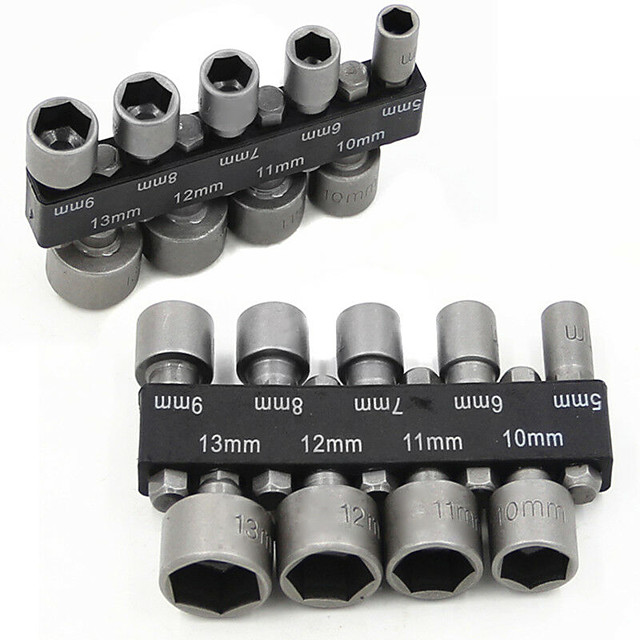 9pcs 513mm 1/4 inch nut driver socket adapter metric socket impact drill bits 7619791 2021 3.14