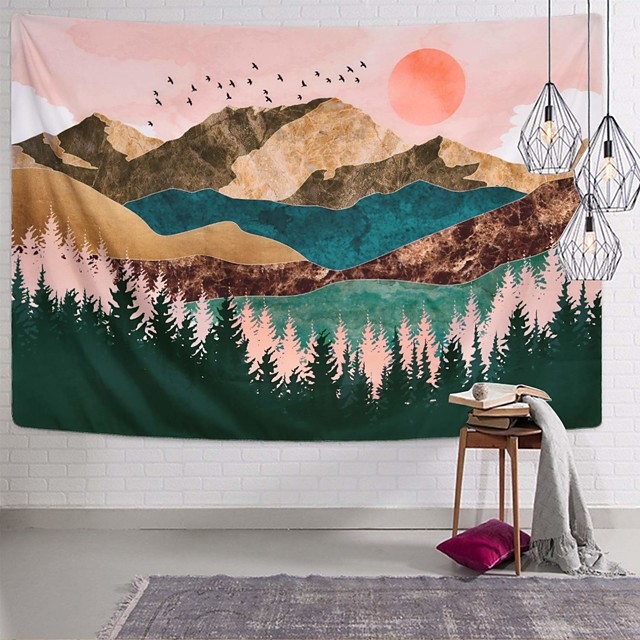 Tapisserie Murale Feux D'artifice - 130x150 Cm, Polyester, Décoration Chambre Salon (avec Accessoires)