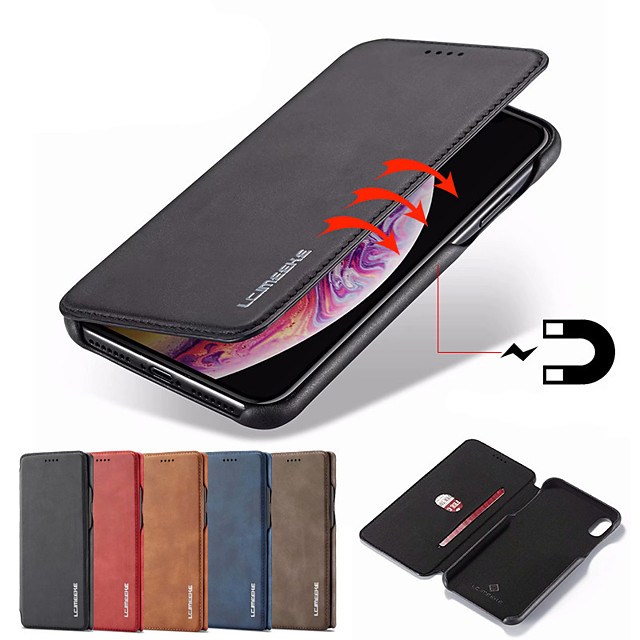 Luxury Gray Colour Slim PU Leather Flip Wallet Phone Case for iPhone 6 7 8 Xr M-04 X, Xs Max 6s Plus 7 Plus Xs 8 Plus 6s