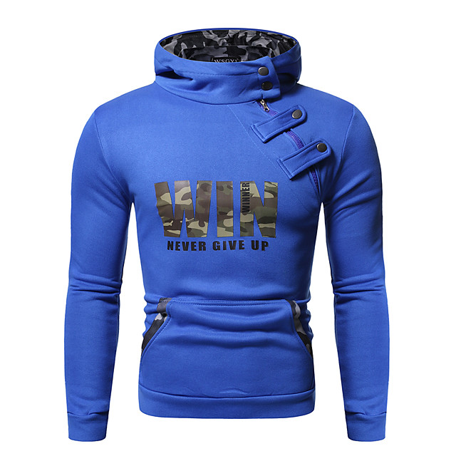 Men's Daily Hoodie Solid Colored Camo Camouflage Letter Men's Daily Hoodie Solid Colored Camo Camouflage Letter
