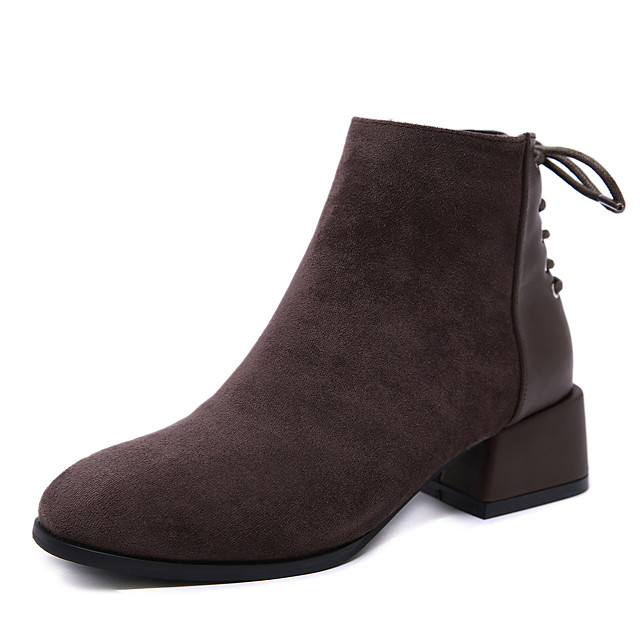 Mujer Botas Tacón Cuadrado Dedo redondo Casual Vintage Diario Bloques Piel Sintética PU Botines