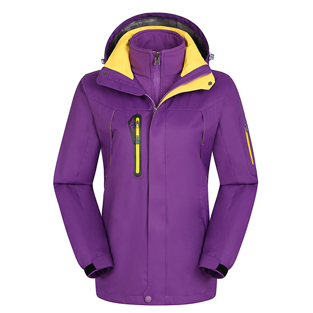 Women's Hiking Jacket Winter Outdoor Solid Color Waterproof Windproof