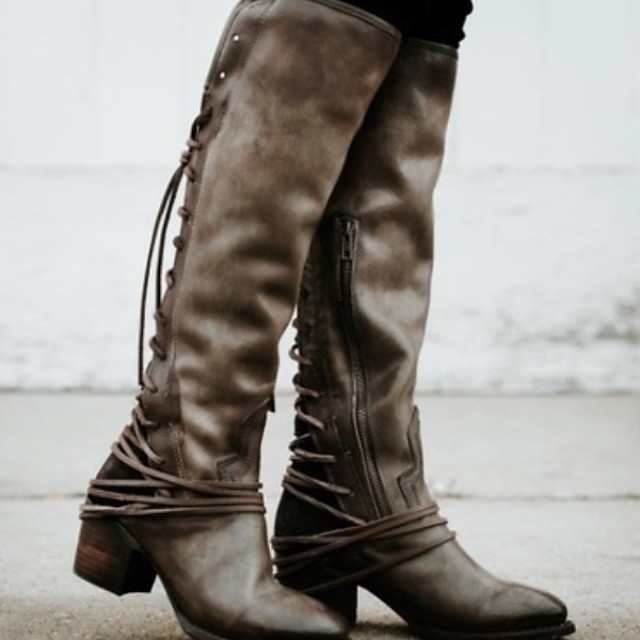 chunky heel riding boots