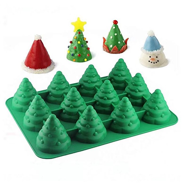 Christmas Tree Cake Mould 1pcs Food Grade Silicone 12 Even Cake Ice Diy Rose Red Green 7759933 2020 21 41