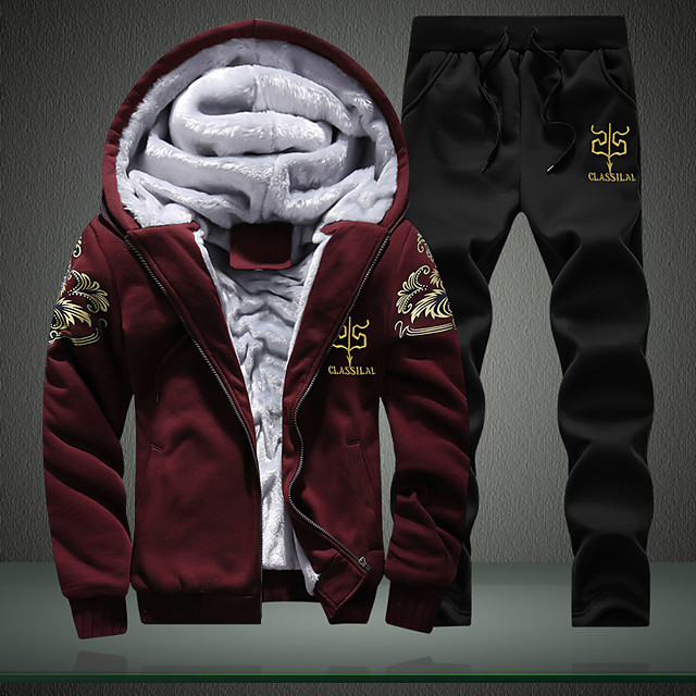 Mens 2 Pieces Tracksuit Jacket and Pants Casual Full Zip Running Jogging Athletic Plaid Sports Sweatsuits
