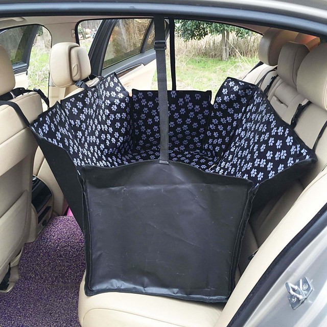 pet carriers oxford fabric paw pattern car pet seat cover dog car back seat carrier waterproof pet mat hammock cushion protector
