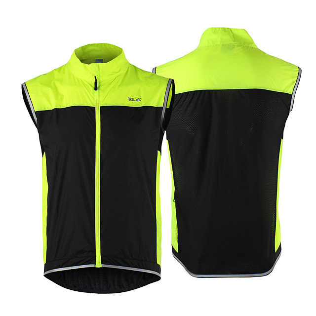 Men Sleeveless Thermal Fleece Cycling Vest Reflective Windproof Warm Running Outdoor Jacket Gilet