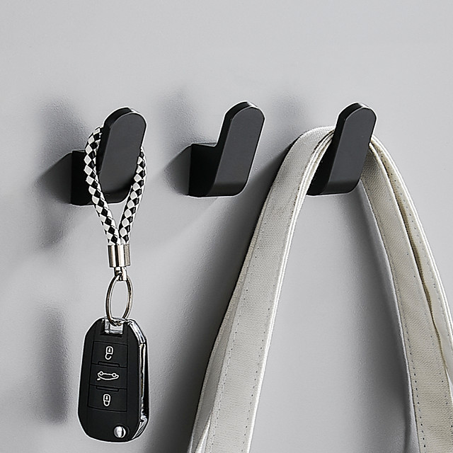 ganchos para batas 3 piezas gancho para toallas de aluminio negro baño