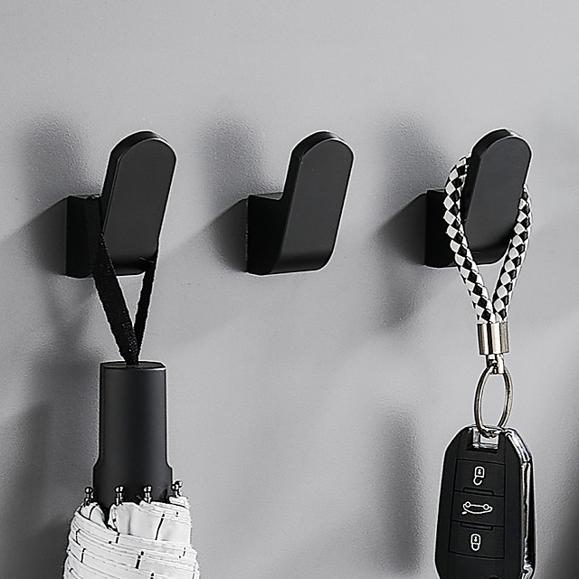 ganchos para batas 3 piezas gancho para toallas de aluminio negro baño