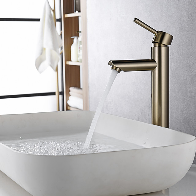 Baño grifo del fregadero - Separado Galvanizado Conjunto Central Sola