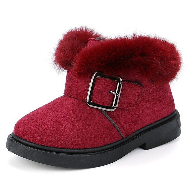 Girls' Snow Boots Pigskin Boots Big 