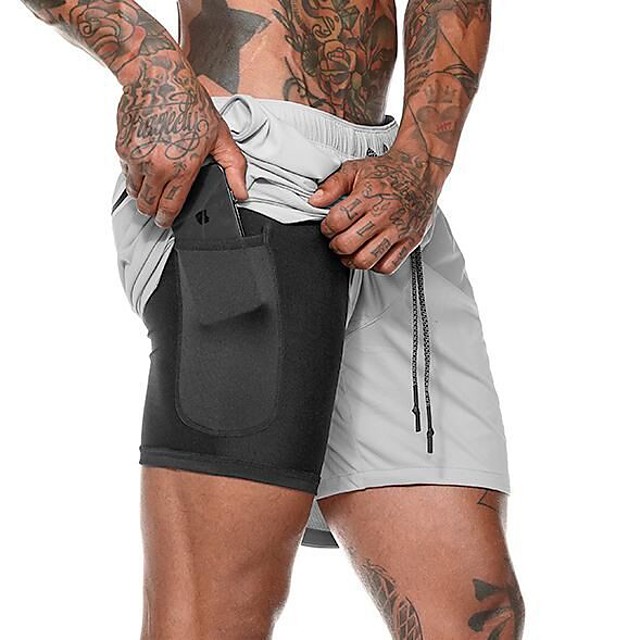 2-Pack Men's 2-in-1 Running Shorts with Phone Pocket