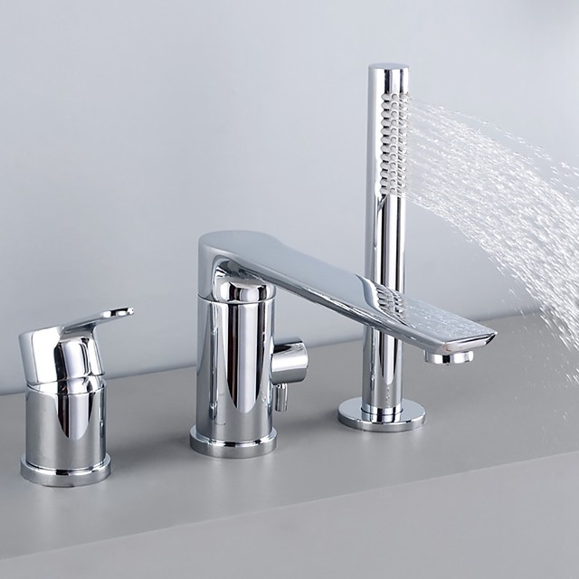 Badewannenarmaturen - Moderne Chrom Romanische Wanne Keramisches Ventil