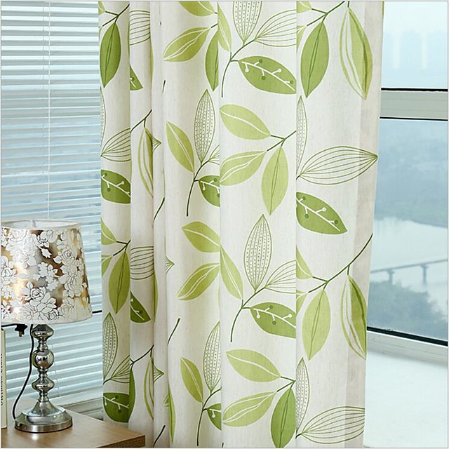 zwei Panel koreanischen ländlichen Stil Druckvorhänge Wohnzimmer