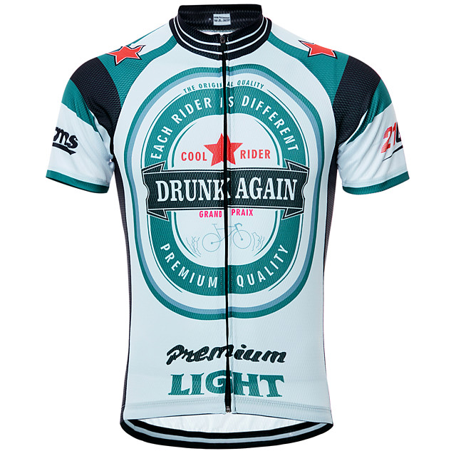 21Grams Men's Short Sleeve Cycling Jersey Red and White Oktoberfest Beer Bike Jersey Top