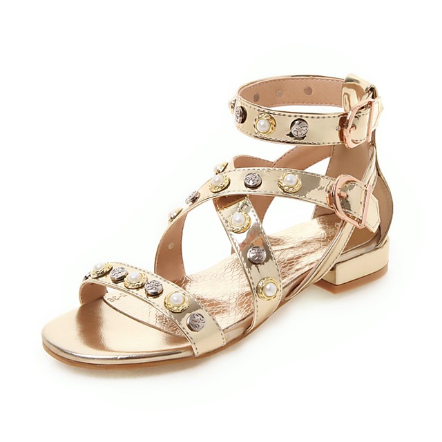 pu gold sandals