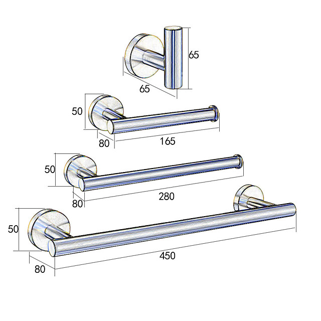 El juego de accesorios de baño incluye barra de toalla / toallero
