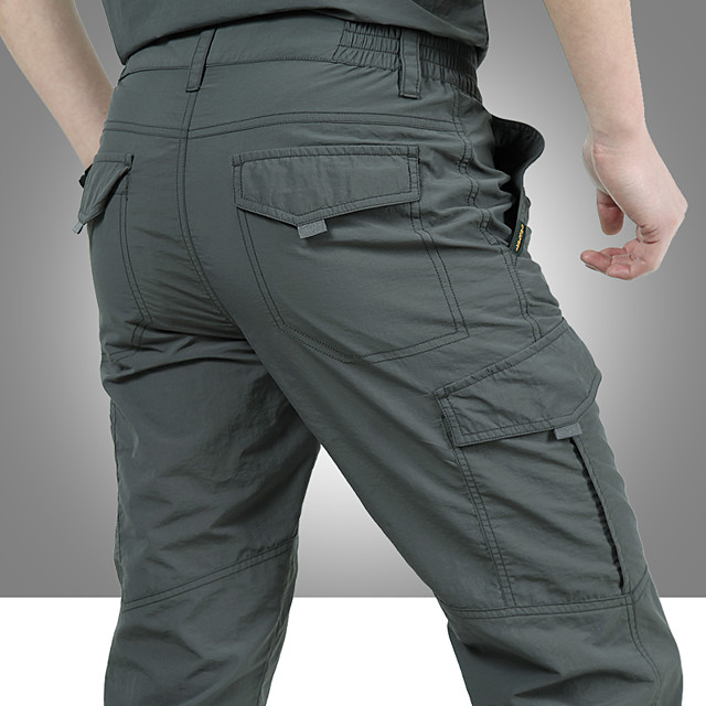 Men S Hiking Cargo Pants Hiking Pants Trousers Tactical Pants 6 Pockets Military Solid Color