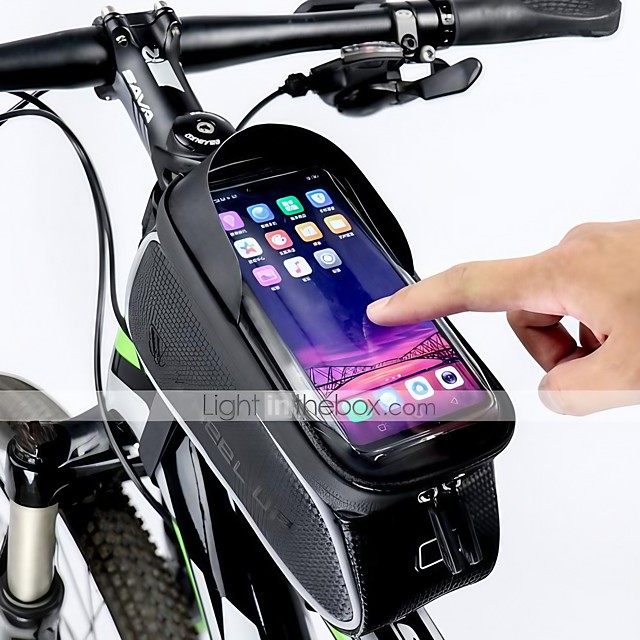 年 Wheel Up 携帯電話バッグ 自転車用フレームバッグ 6 インチ タッチスクリーン 反射 防水 サイクリング のために フリーサイズ 携帯電話 Iphone X Iphone Xr ブラック ロードバイク マウンテンバイク Iphone Xs Iphone Xs Max 防水ファスナー