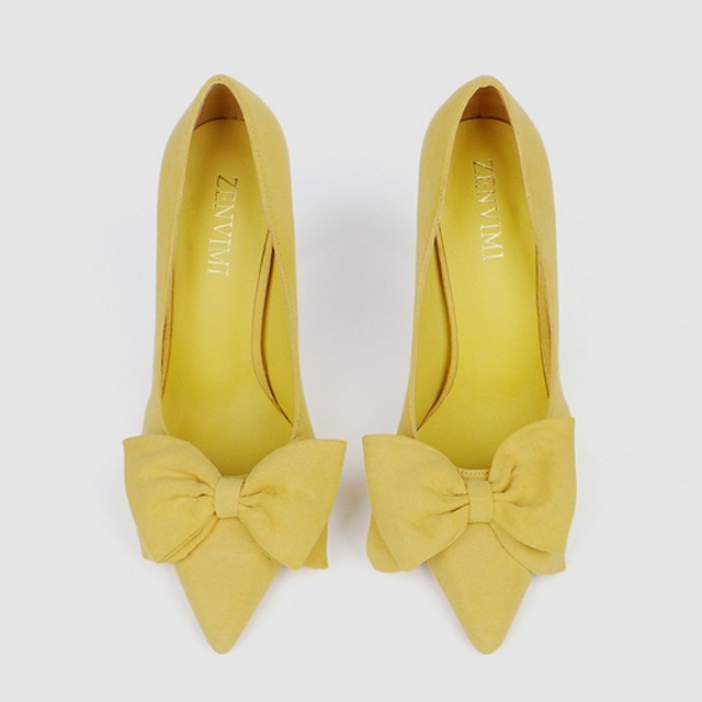 red and yellow high heels