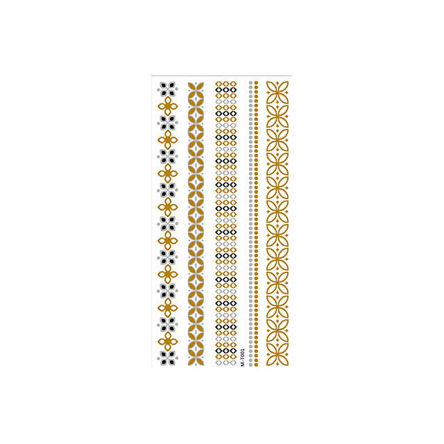 6 Listu Nahodne Metalickych Docasnych Tetovani Docasnych Tetovani Kvetin Tetovani Vzory Trpytky Trpytky Vzory Zlate Tetovani Geometricke Vzory Tetovani Mt001 008 8089814 2021 7 69