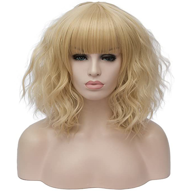smedium legnth blond brown bob wig