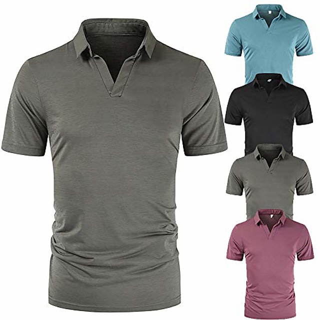 mens solid color golf shirts - short sleeve henley tee classical ...