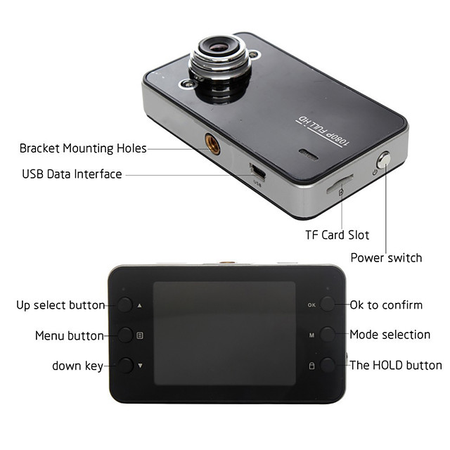 Mini Camera Recorder K6000 Camcorder 2.3 1080 Full Drive Auto Tachograph 90 Degree Shooting