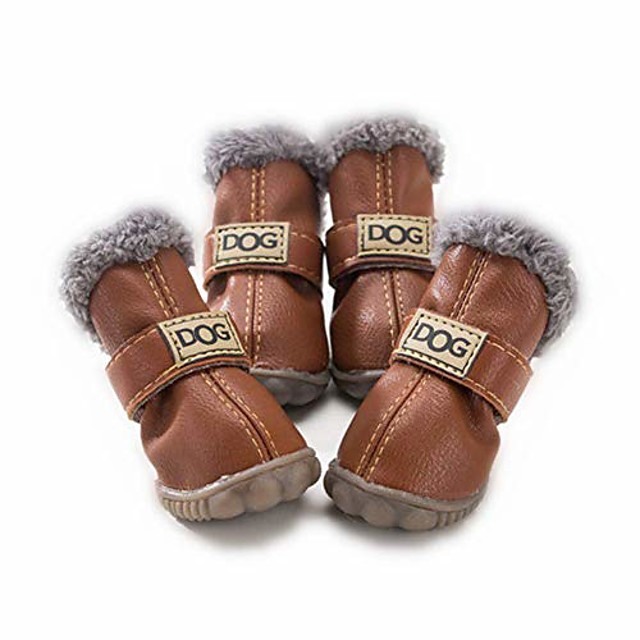 warm dog snow boots waterproof antislip small dog puppy cat winter