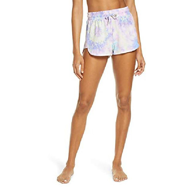 women�s tie dye shorts athletic workout running dolphin