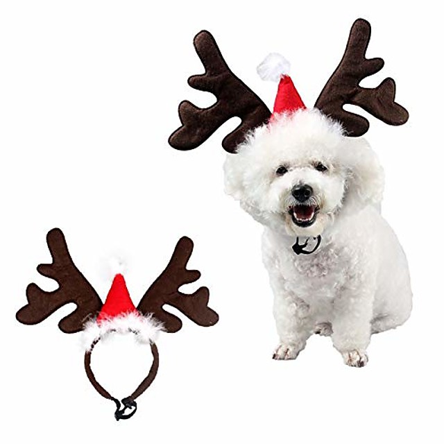 pet xmas costume dog reindeer antlers headband pet deer horn hat
