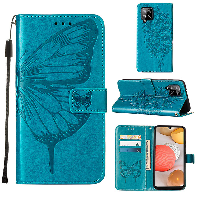 Compatible with Samsung Galaxy A50 Flip Case for Samsung Galaxy A50 Butterfly PU Leather Wallet Cover 