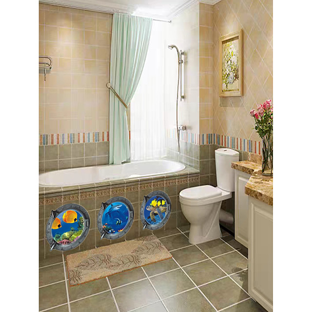 Landschaft Wand-Sticker Bad, Abziehbar PVC Haus Dekoration Wandtattoo