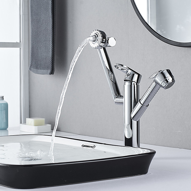 Bathroom Sink Faucet Rotatable / Pull out / Pullout Spray