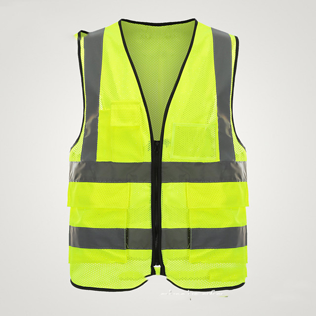 Reflective Vest Safety High Visibility Gear Stripes Jacket Night Running Walking