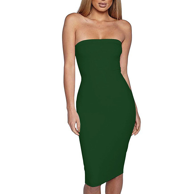 women's tube top dresses with sleeveless sexy bodycon dress red m