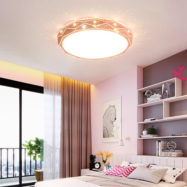 45 55cm Led Ceiling Light Modern Round Design Gray Green Blue Pink Bedroom Living Room Flush Mount Lights Metal 110 120v 220 240v 8368689 2021 165 30 - Pink Ceiling Light For Bedroom