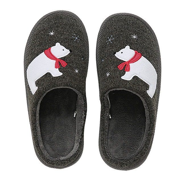 polar bear warm winter indoor outdoor slippers for men-dark grey ...
