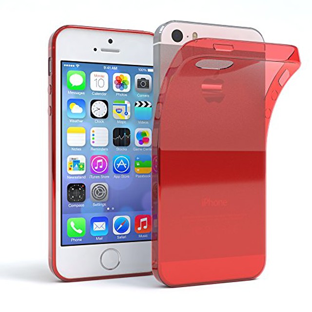 Cover Compatible With Apple Iphone 5 5s Se 16 Silicone Cover Ultra Thin Slim Cover Mobile Phone Cover Silicone Cover Back Cover Transparent See Through Red 21 6 99