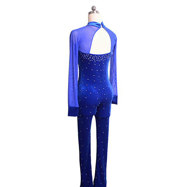 Figure Skating Pants Women's Girls' Ice Skating Bodysuit Black Royal
