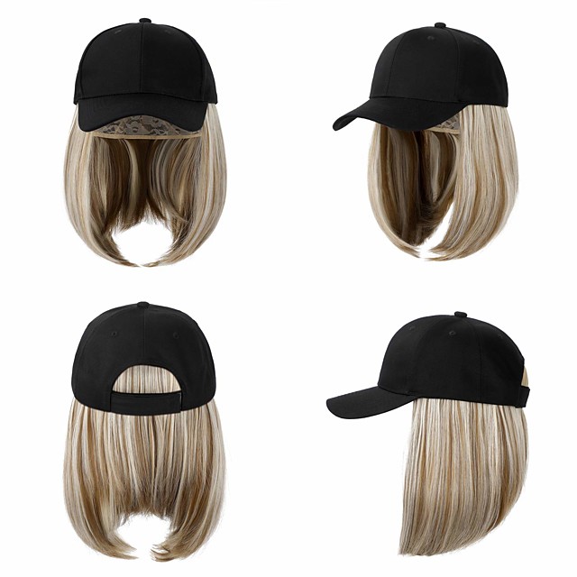 Hats With Hair Attached For Women Synthetic Wig Hat Long Wavy