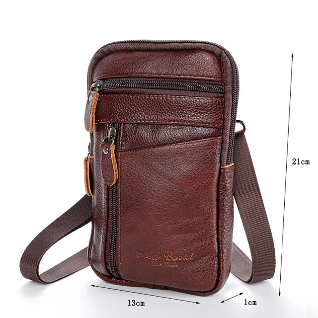 men genuine leather multi-carry anti-theft 6.5 inch phone bag crossbody ...