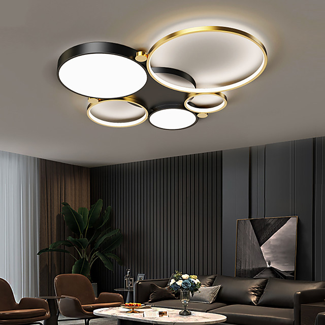3/5 Köpfe Kreis LED Deckenleuchte moderne Unterputzleuchten Wohnzimmer